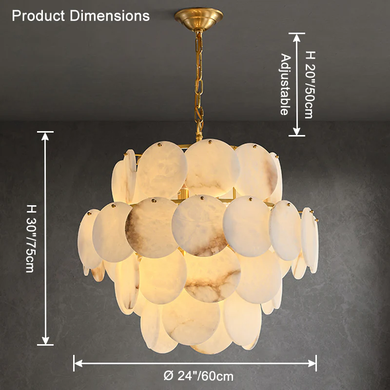 WOMO Tiered Alabaster Chandelier-WM2848 - Image 8