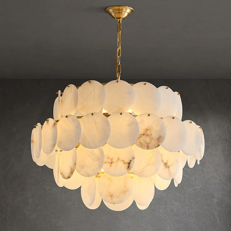 WOMO Tiered Alabaster Chandelier-WM2848 - Image 9