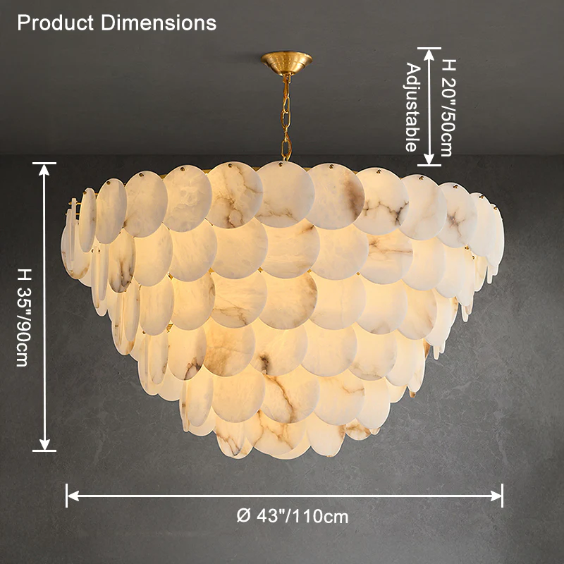 WOMO Tiered Alabaster Chandelier-WM2849 - Image 10