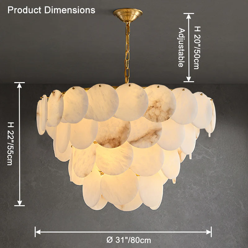 WOMO Tiered Alabaster Chandelier-WM2849 - Image 6