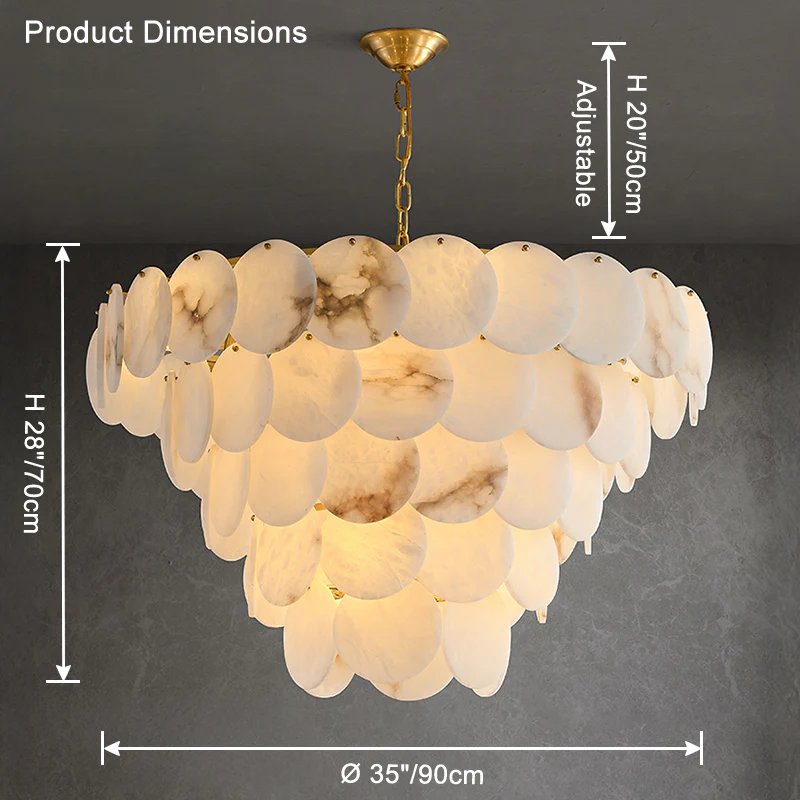 WOMO Tiered Alabaster Chandelier-WM2849 - Image 8