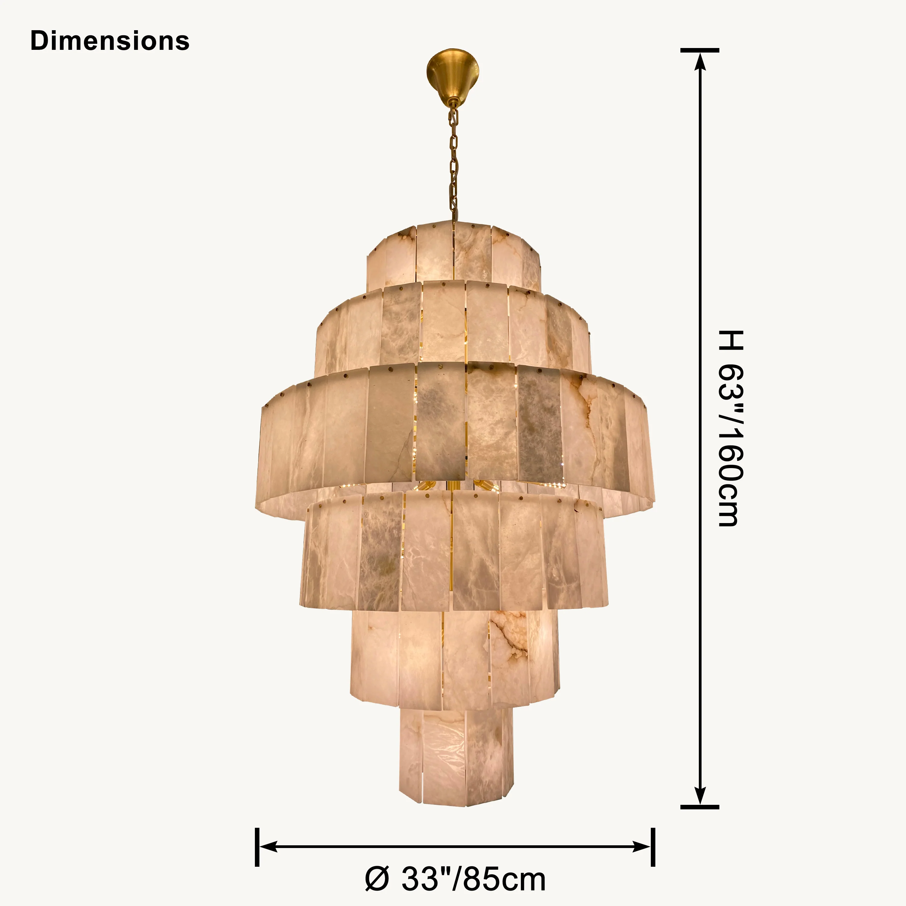 WOMO Giant Tiered Alabaster Foyer Chandelier-WM2926 - Image 12