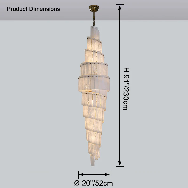 WOMO Tiered Alabaster Staircase Chandelier-WM2928 - Image 10