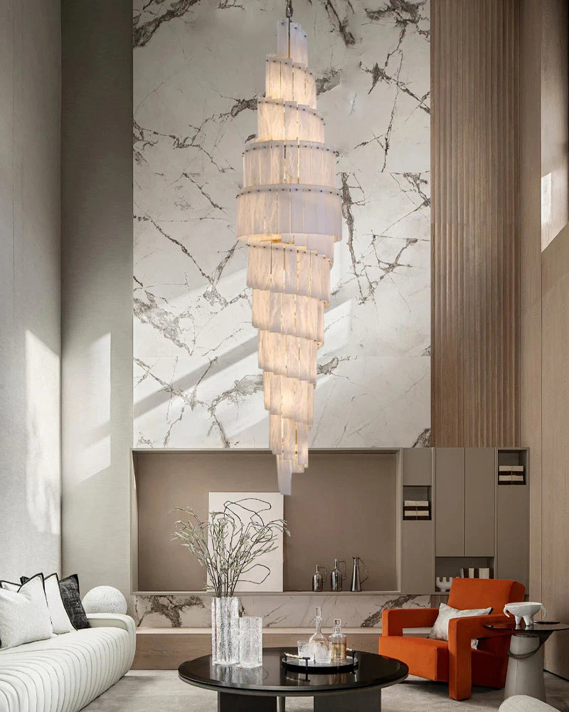 WOMO Tiered Alabaster Staircase Chandelier-WM2928 - Image 4