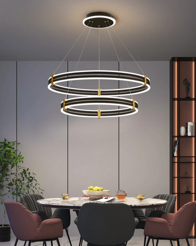 WOMO Tiered Black Rings Chandelier-WM2172 - Image 20