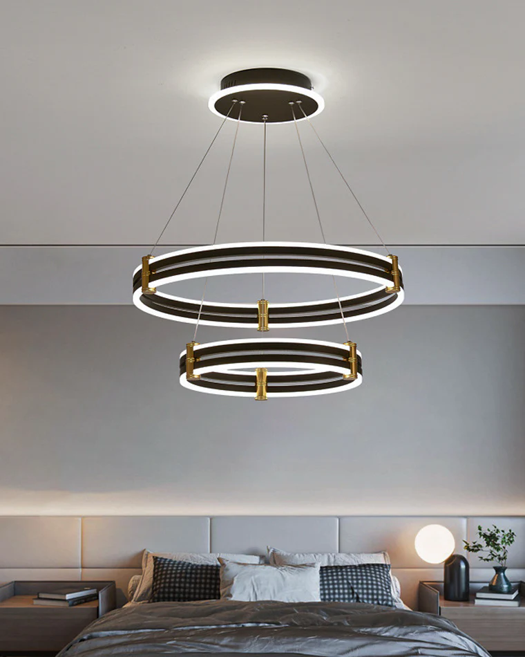 WOMO Tiered Black Rings Chandelier-WM2172 - Image 21