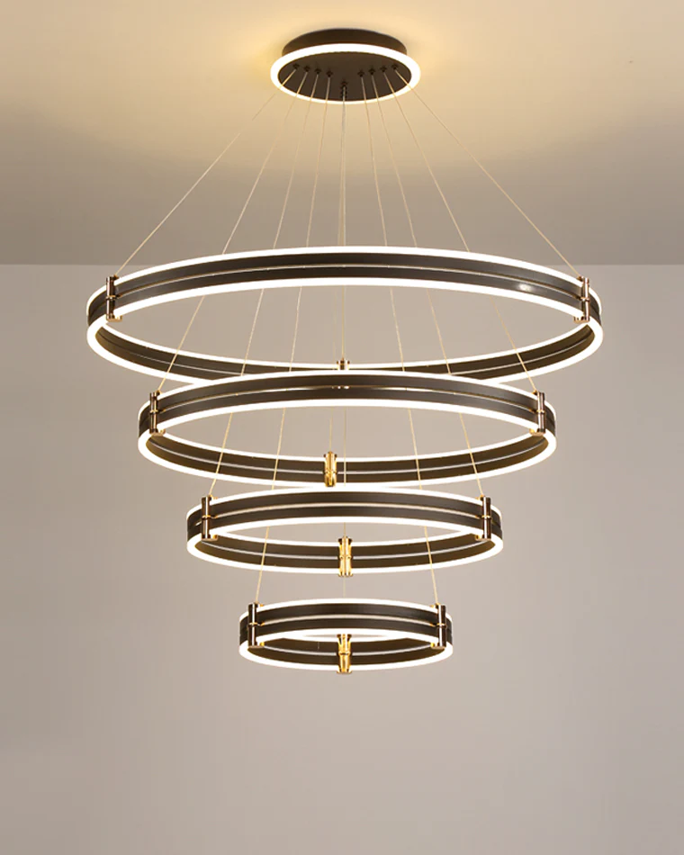 WOMO Tiered Black Rings Chandelier-WM2172 - Image 32