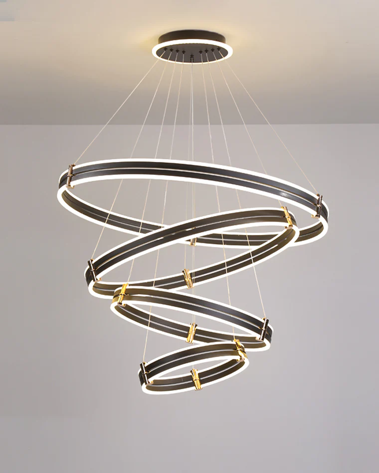 WOMO Tiered Black Rings Chandelier-WM2172 - Image 33