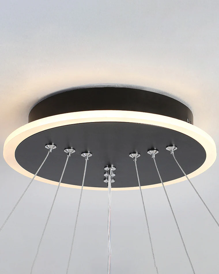 WOMO Tiered Black Rings Chandelier-WM2172 - Image 37