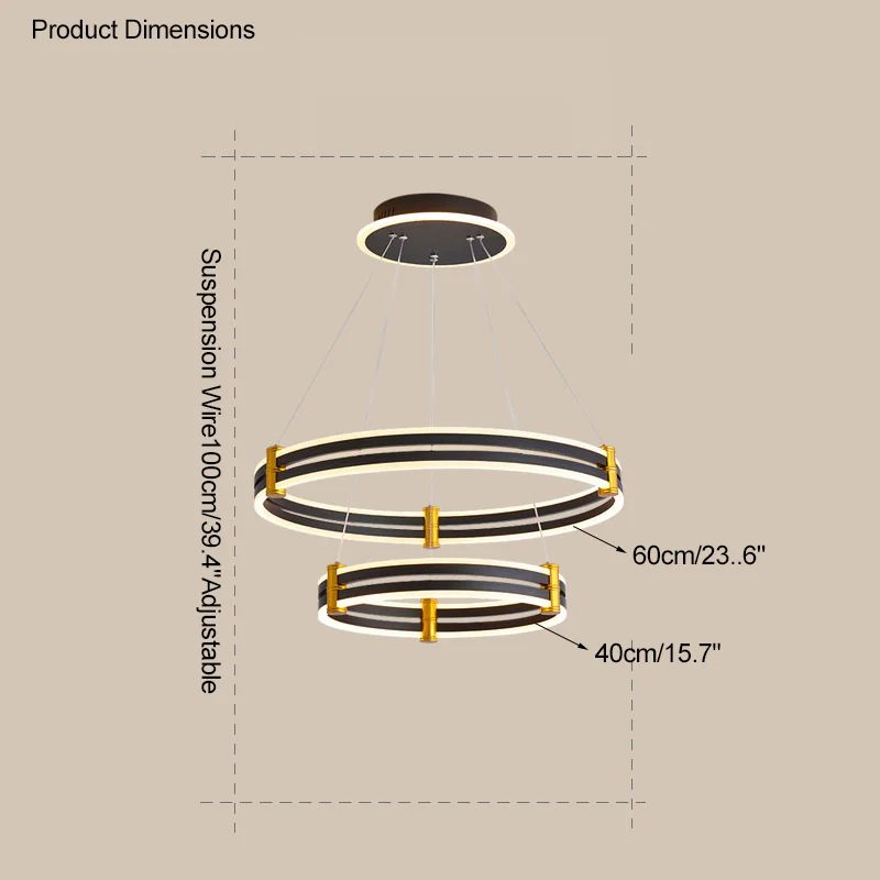 WOMO Tiered Black Rings Chandelier-WM2172 - Image 39