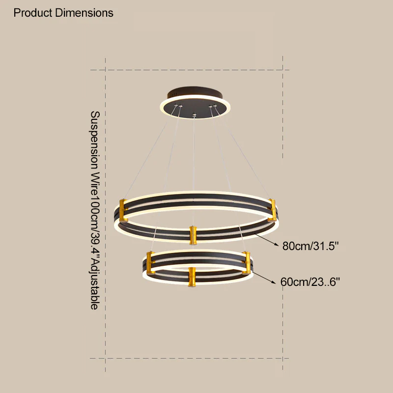 WOMO Tiered Black Rings Chandelier-WM2172 - Image 41