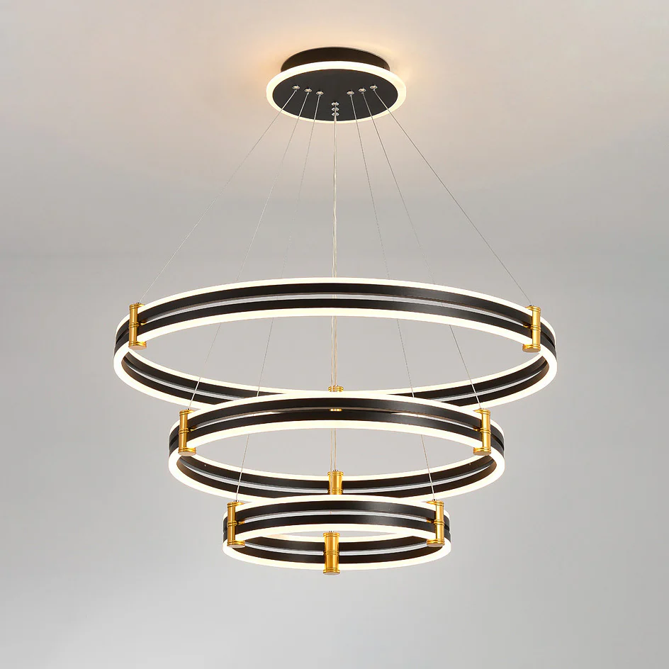 WOMO Tiered Black Rings Chandelier-WM2172 - Image 44