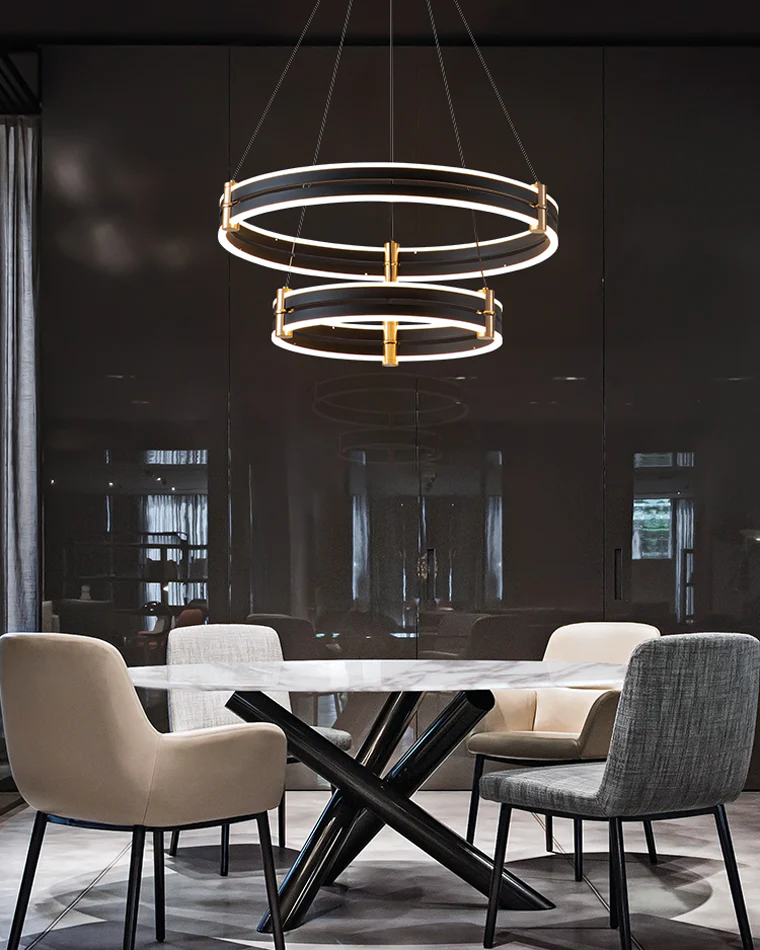 WOMO Tiered Black Rings Chandelier-WM2172 - Image 5