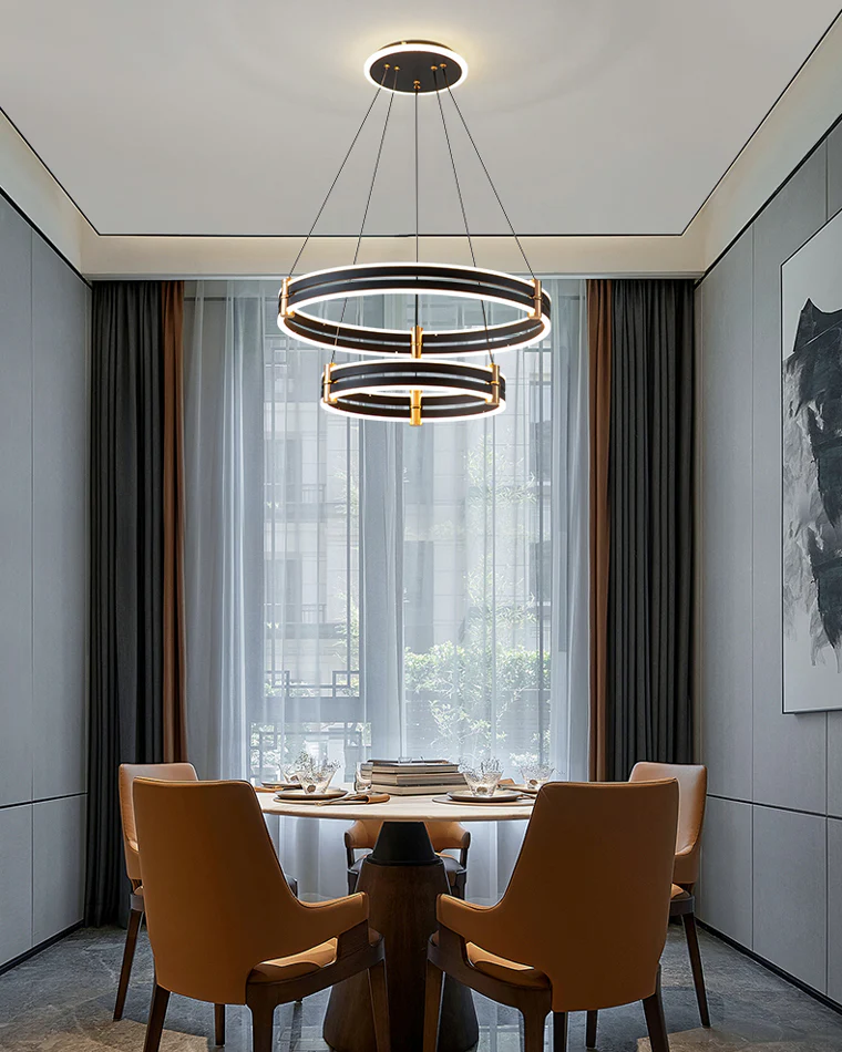 WOMO Tiered Black Rings Chandelier-WM2172 - Image 6