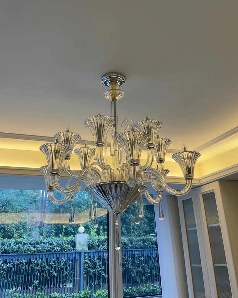 WOMO Tiered Candelabra Glass Chandelier-WM2400 - Image 10