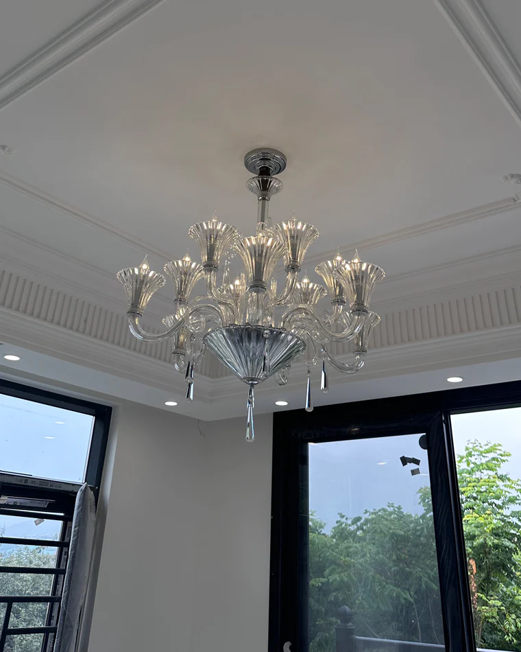 WOMO Tiered Candelabra Glass Chandelier-WM2400 - Image 14