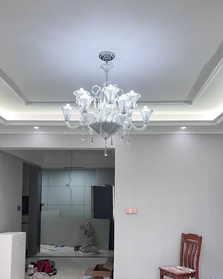 WOMO Tiered Candelabra Glass Chandelier-WM2400 - Image 16