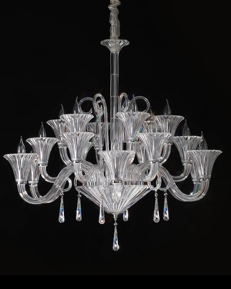 WOMO Tiered Candelabra Glass Chandelier-WM2400 - Image 17