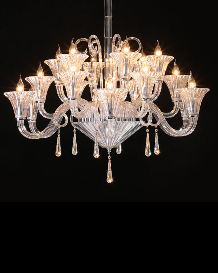 WOMO Tiered Candelabra Glass Chandelier-WM2400 - Image 18