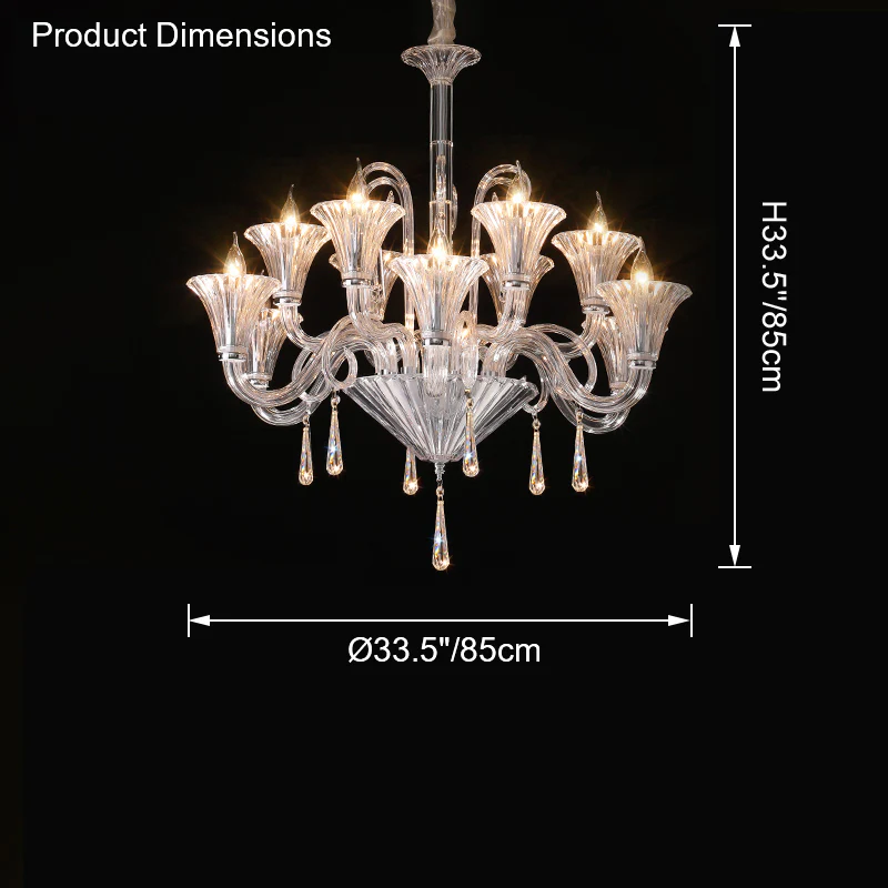 WOMO Tiered Candelabra Glass Chandelier-WM2400 - Image 24