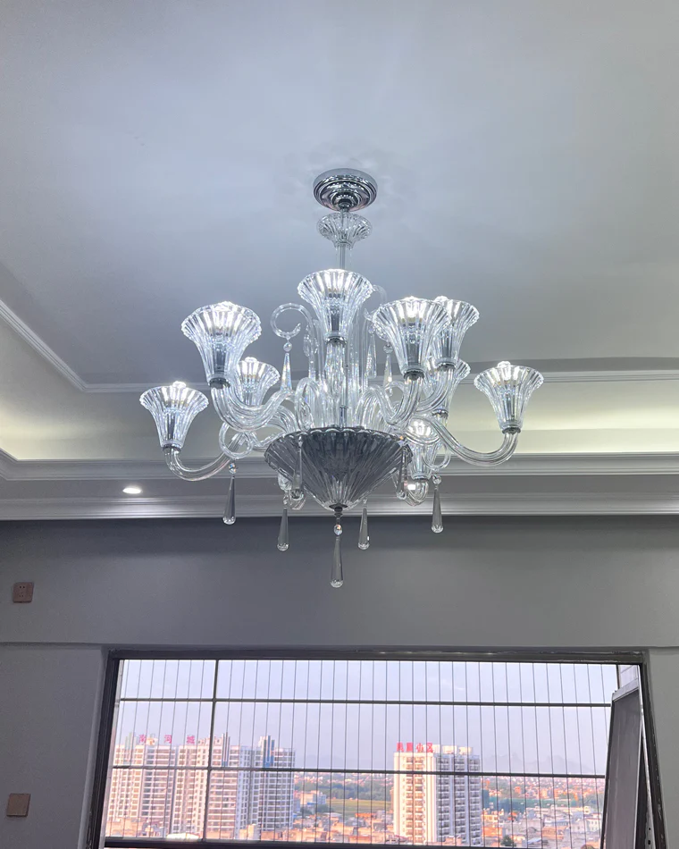 WOMO Tiered Candelabra Glass Chandelier-WM2400 - Image 7