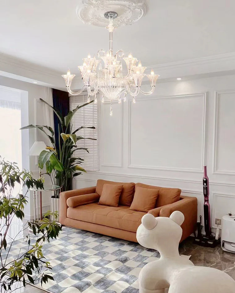 WOMO Tiered Candelabra Glass Chandelier-WM2400 - Image 8
