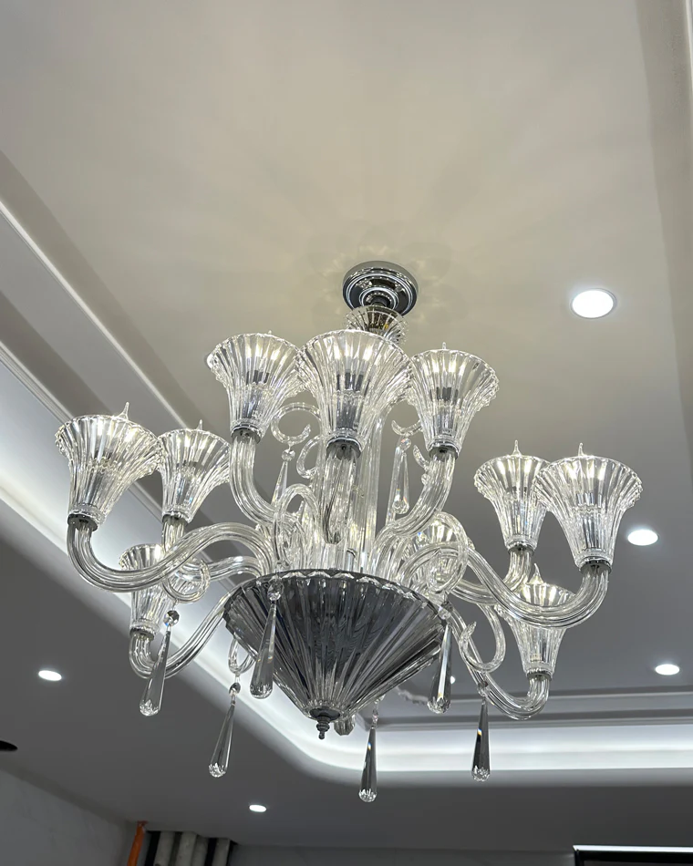 WOMO Tiered Candelabra Glass Chandelier-WM2400 - Image 9