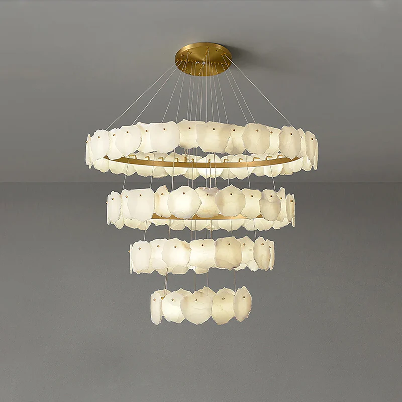 WOMO Tiered Circular Alabaster Chandelier-WM2671 - Image 11