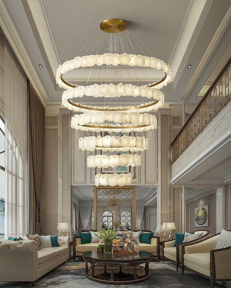 WOMO Tiered Circular Alabaster Chandelier-WM2671 - Image 3