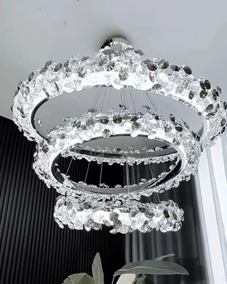 WOMO Tiered Circular Crystal Chandelier-WM2726 - Image 13