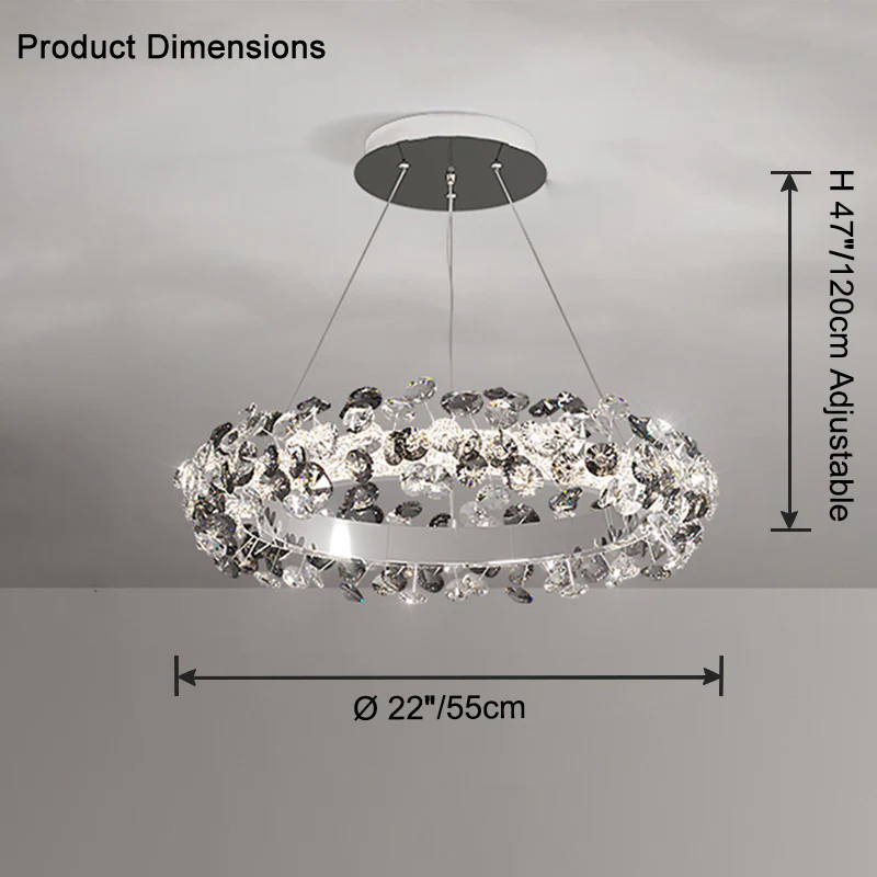 WOMO Tiered Circular Crystal Chandelier-WM2726 - Image 16