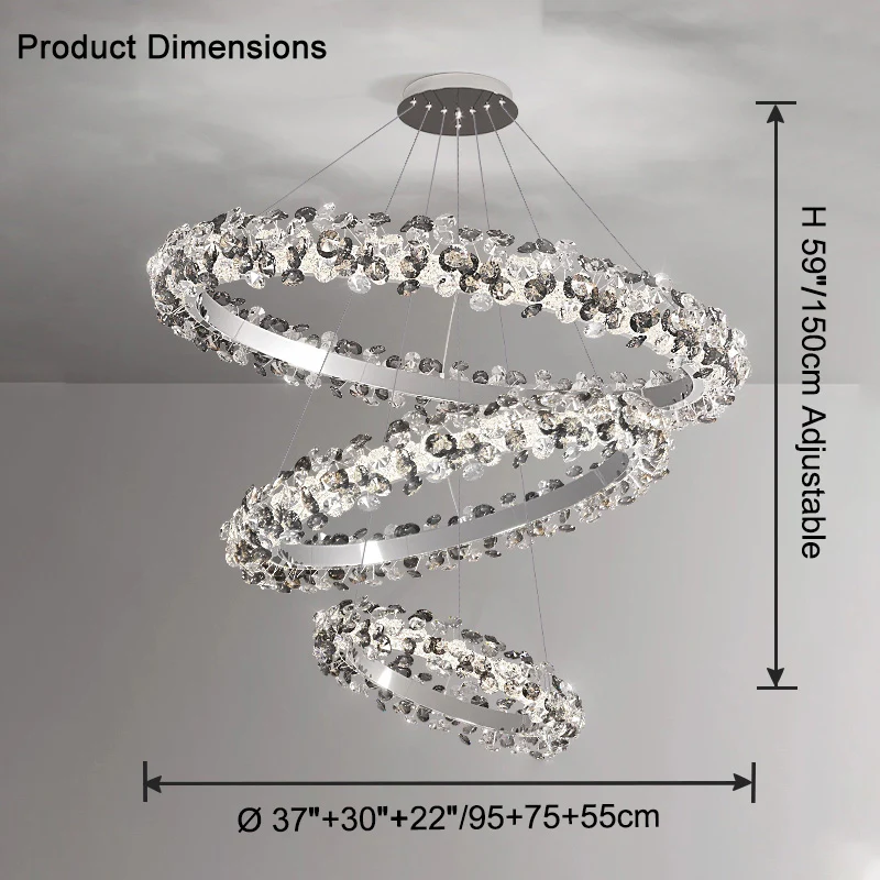 WOMO Tiered Circular Crystal Chandelier-WM2726 - Image 26