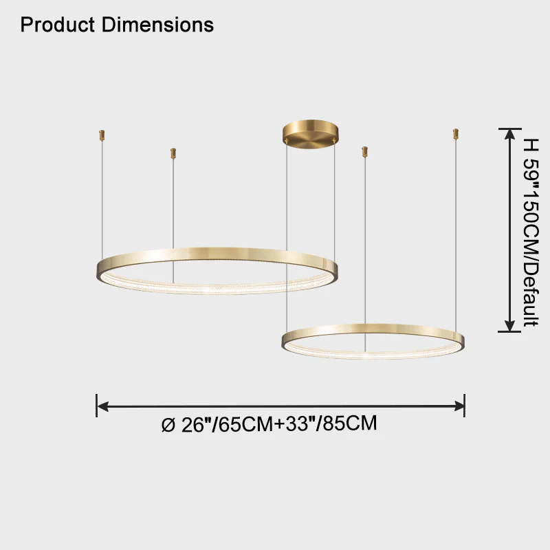WOMO Tiered Circular Led Brass Chandelier-WM2345 - Image 13