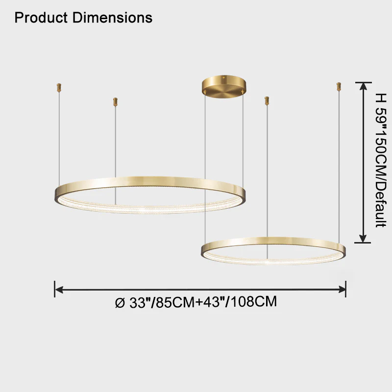 WOMO Tiered Circular Led Brass Chandelier-WM2345 - Image 15