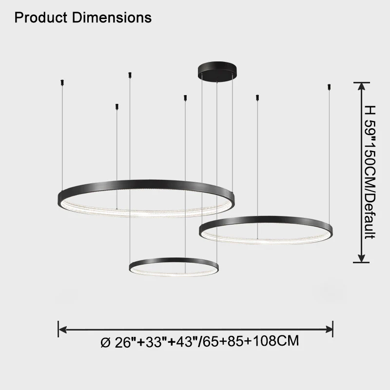 WOMO Tiered Circular Led Brass Chandelier-WM2345 - Image 27