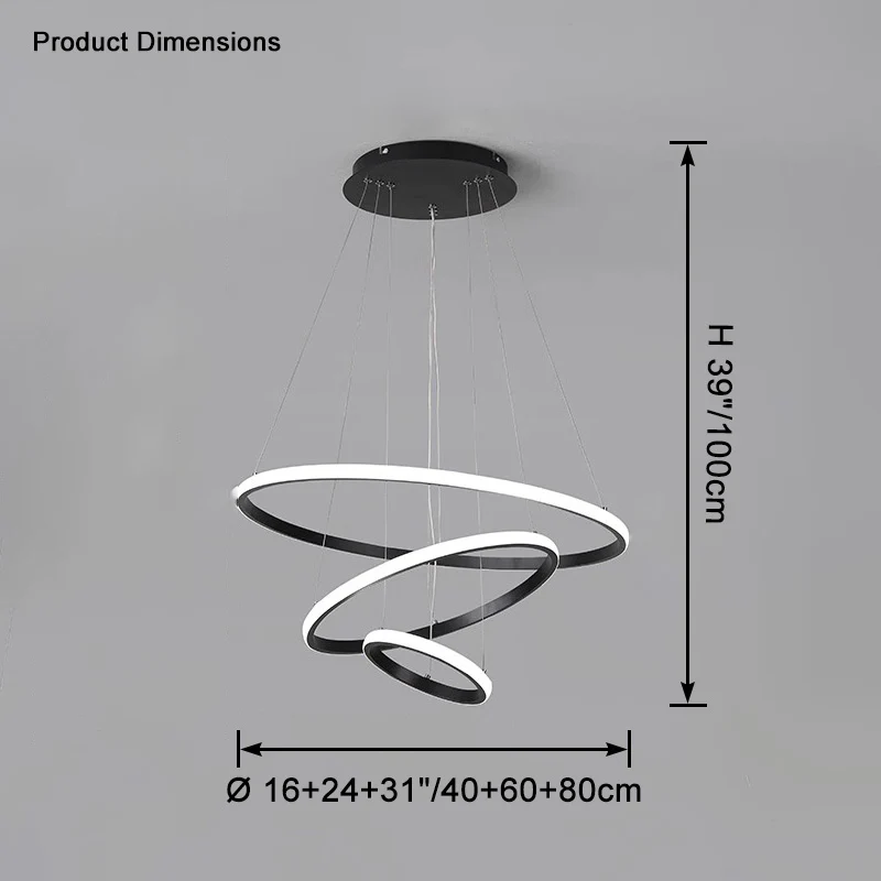 WOMO Tiered Circular Led Chandelier-WM2458 - Image 23