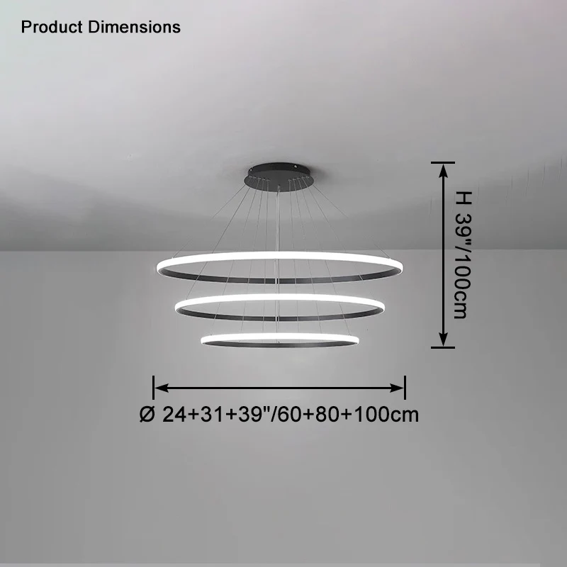 WOMO Tiered Circular Led Chandelier-WM2458 - Image 25