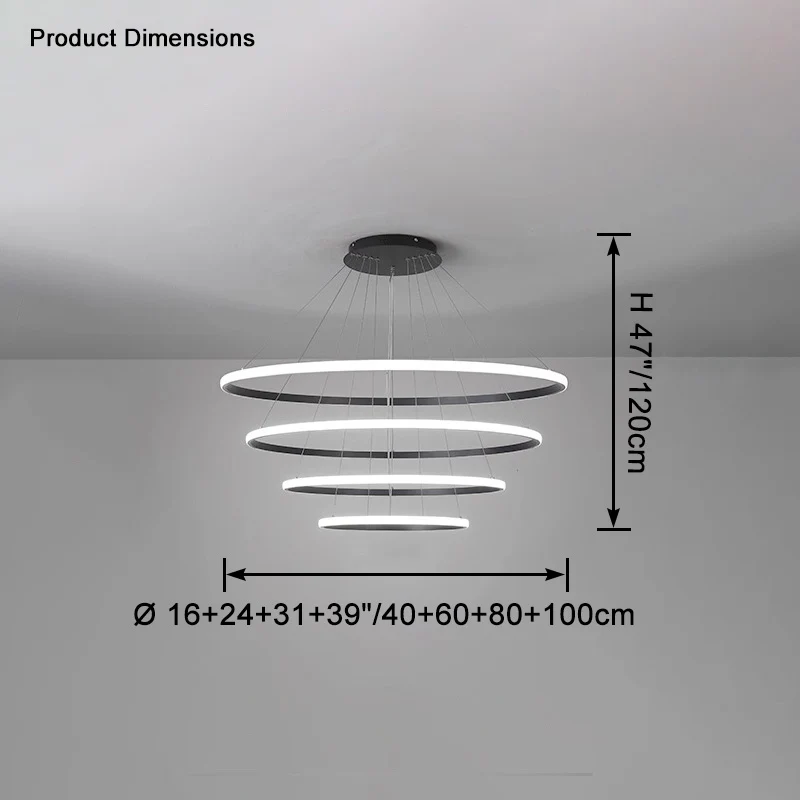 WOMO Tiered Circular Led Chandelier-WM2458 - Image 29