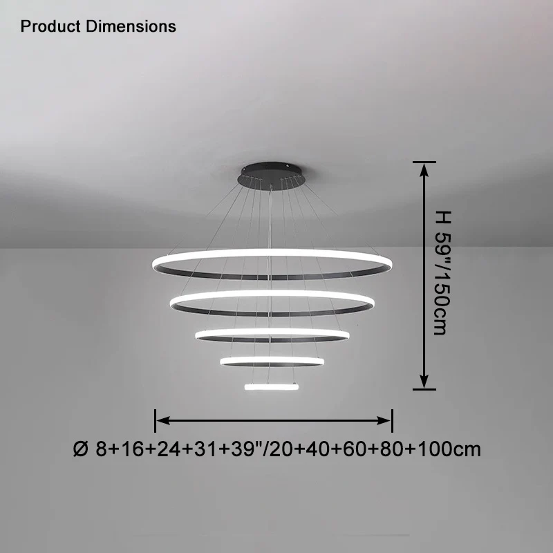 WOMO Tiered Circular Led Chandelier-WM2458 - Image 31