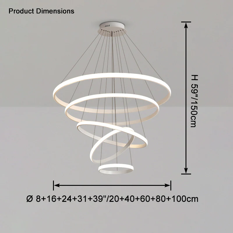 WOMO Tiered Circular Led Chandelier-WM2458 - Image 59