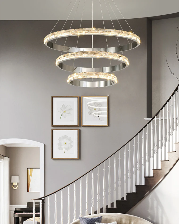 WOMO Tiered Circular Led Crystal Chandelier-WM2491b - Image 3