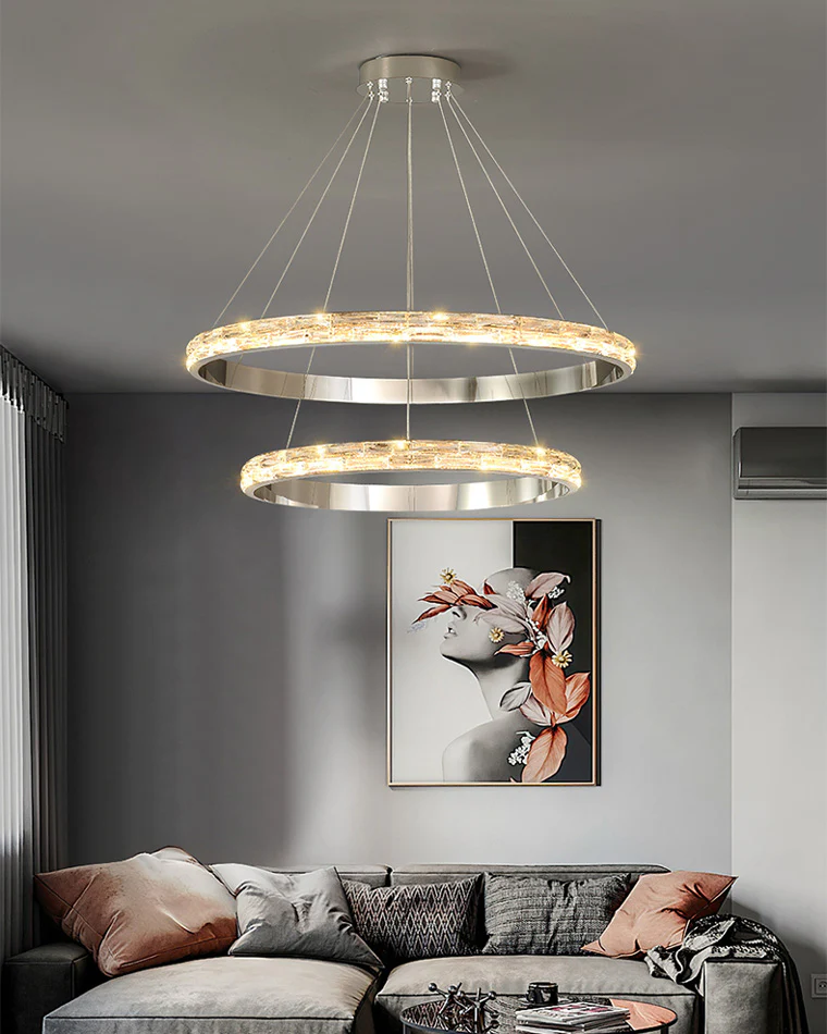 WOMO Tiered Circular Led Crystal Chandelier-WM2491b - Image 8