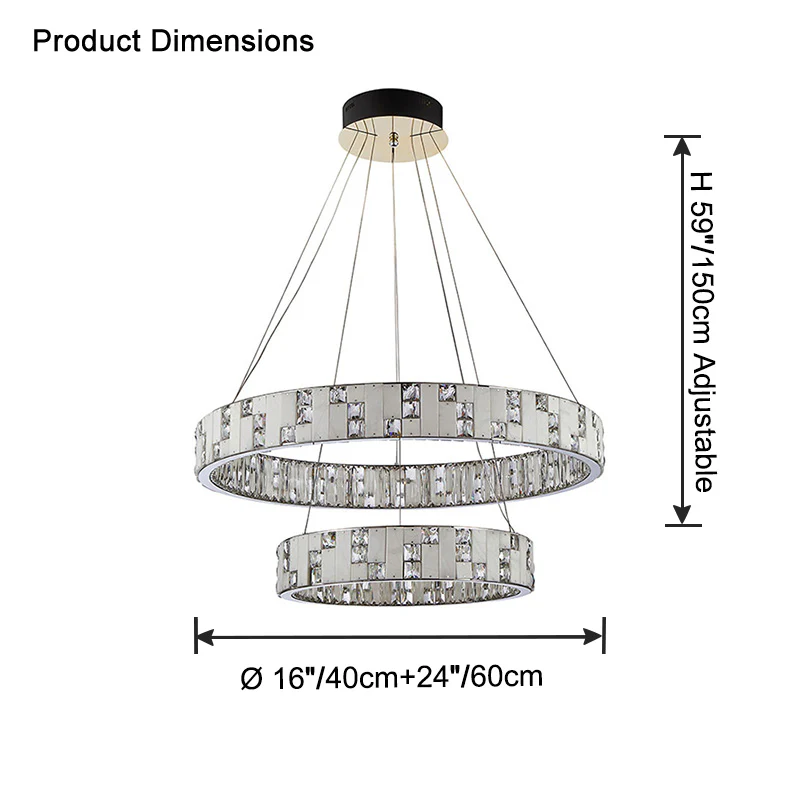 WOMO Tiered Round Crystal Alabaster Chandelier-WM2740 - Image 15