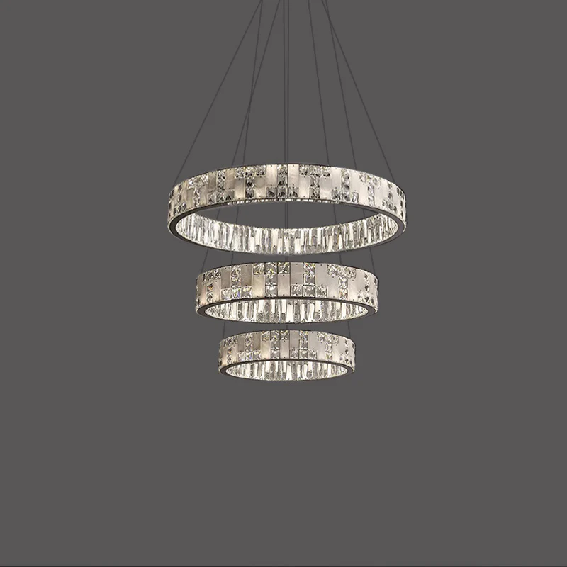 WOMO Tiered Round Crystal Alabaster Chandelier-WM2740 - Image 16