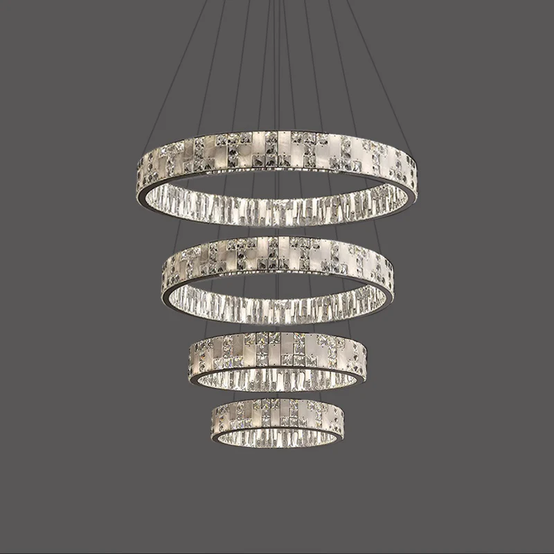WOMO Tiered Round Crystal Alabaster Chandelier-WM2740 - Image 18