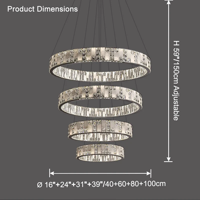WOMO Tiered Round Crystal Alabaster Chandelier-WM2740 - Image 19
