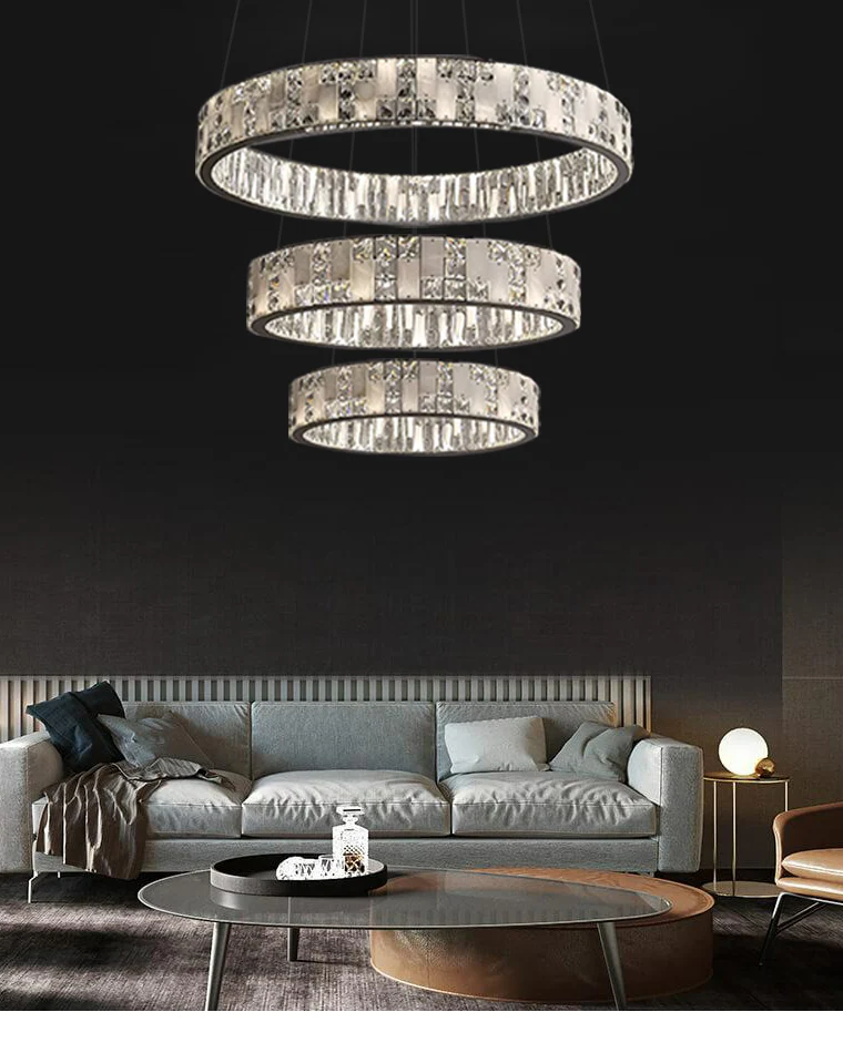 WOMO Tiered Round Crystal Alabaster Chandelier-WM2740 - Image 5