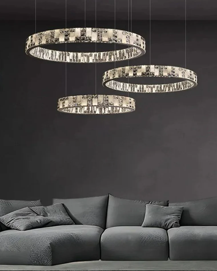 WOMO Tiered Round Crystal Alabaster Chandelier-WM2740 - Image 7