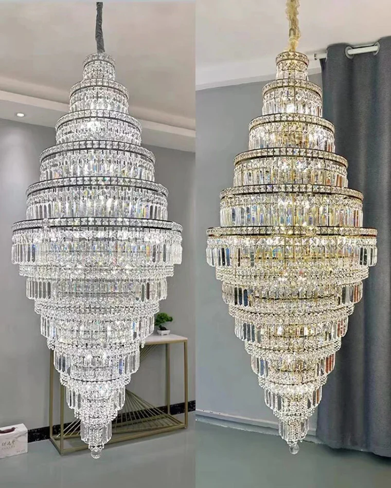 WOMO Large Tiered Crystal Chandelier-WM2389 - Image 13