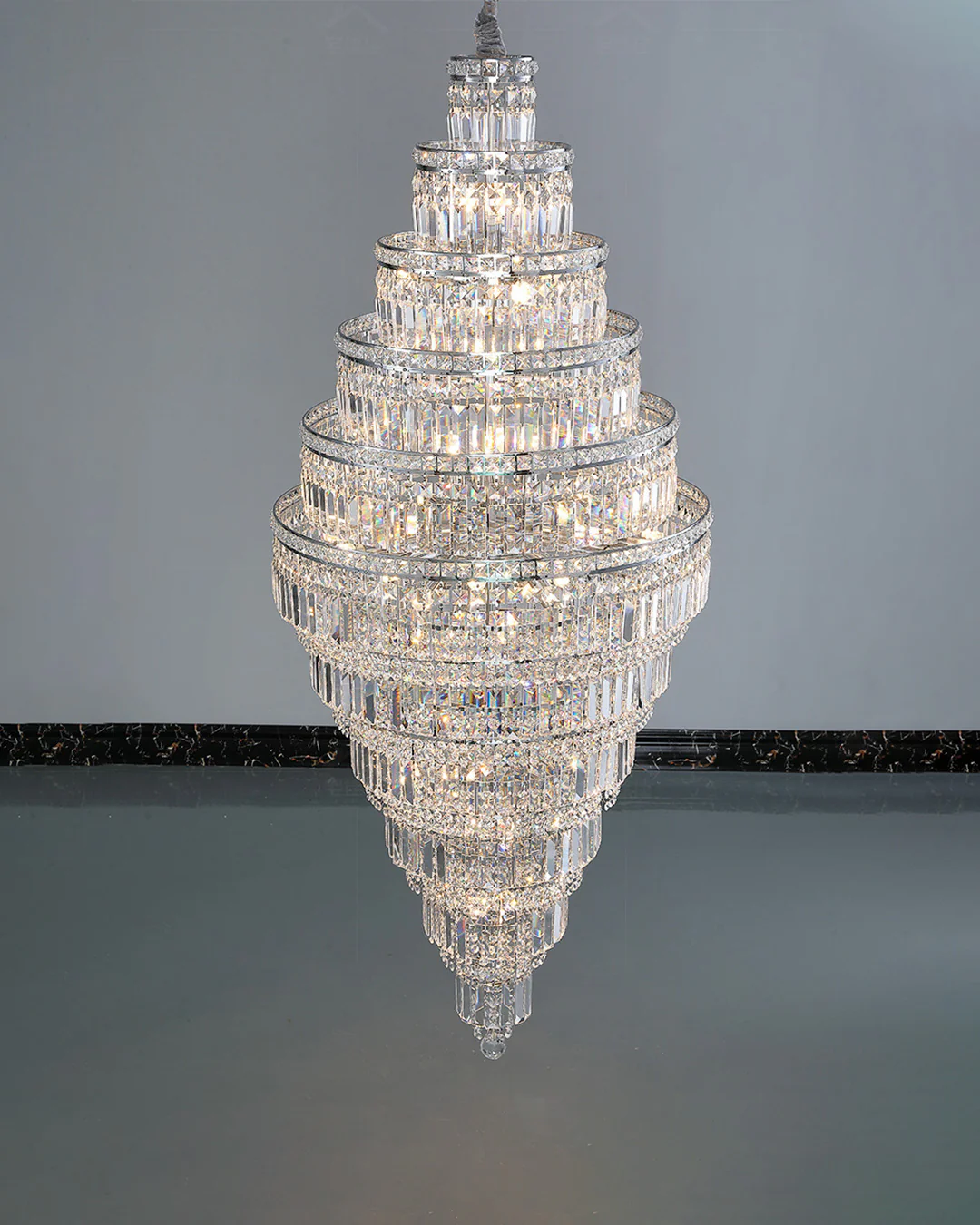 WOMO Large Tiered Crystal Chandelier-WM2389 - Image 16